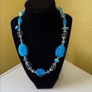 Blue Glass Beaded Necklace